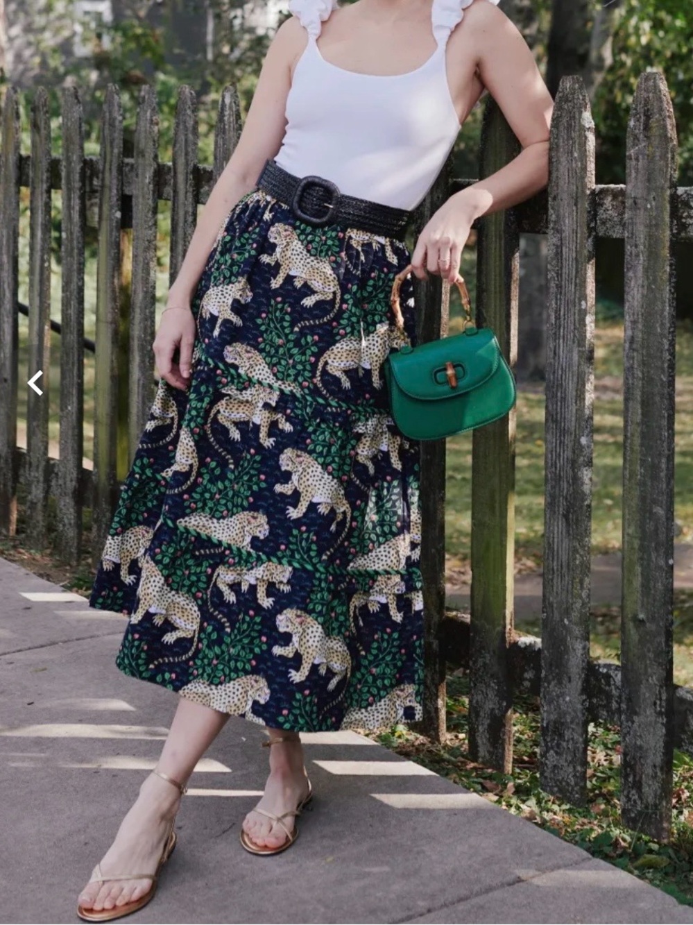 Printfresh Black Bagheera Print Midi Skirt